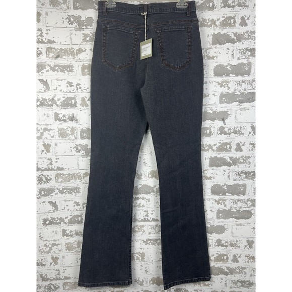 Giorgio Of Palm Beach Jeans Women’s 4 Gray Denim Thick Brown Stitching Bootcut - Picture 4 of 16